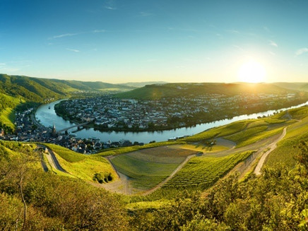 Panoramic view on Bernkastel-Kues and the Moselle
